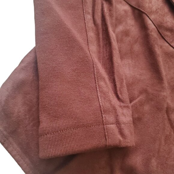 Bb Dakota womens jacket size small Drape Front Pre Faux Suede Cherrywood brown - Picture 14 of 15